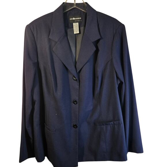 Vintage Sag Harbor Premium Tailored Navy Blazer NWT, Size 20W – Classic [0181] - Picture 1 of 9